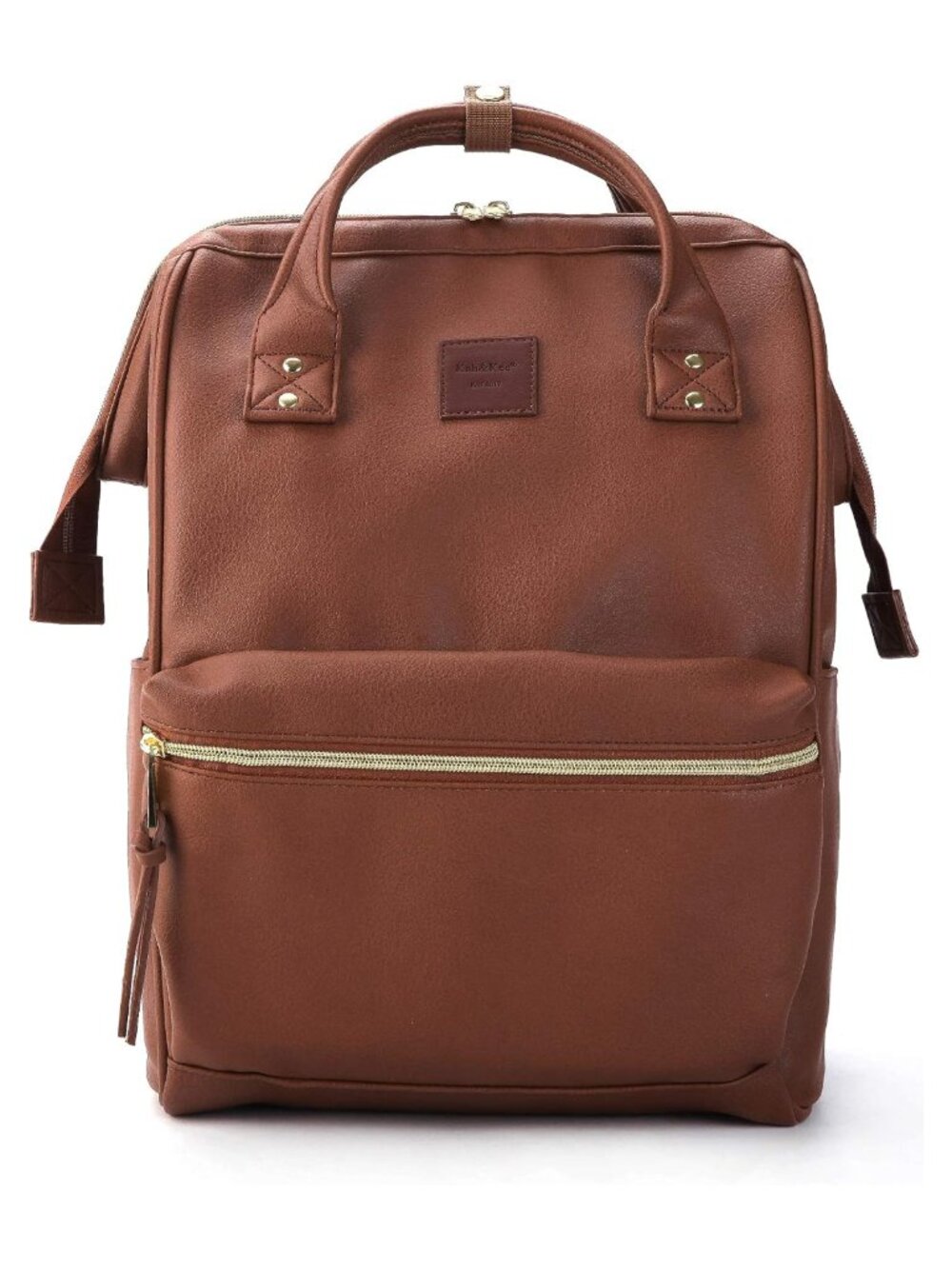 Faux Leather Laptop Backpack for Women 15 inch Work Travel Bag Doctor Opening